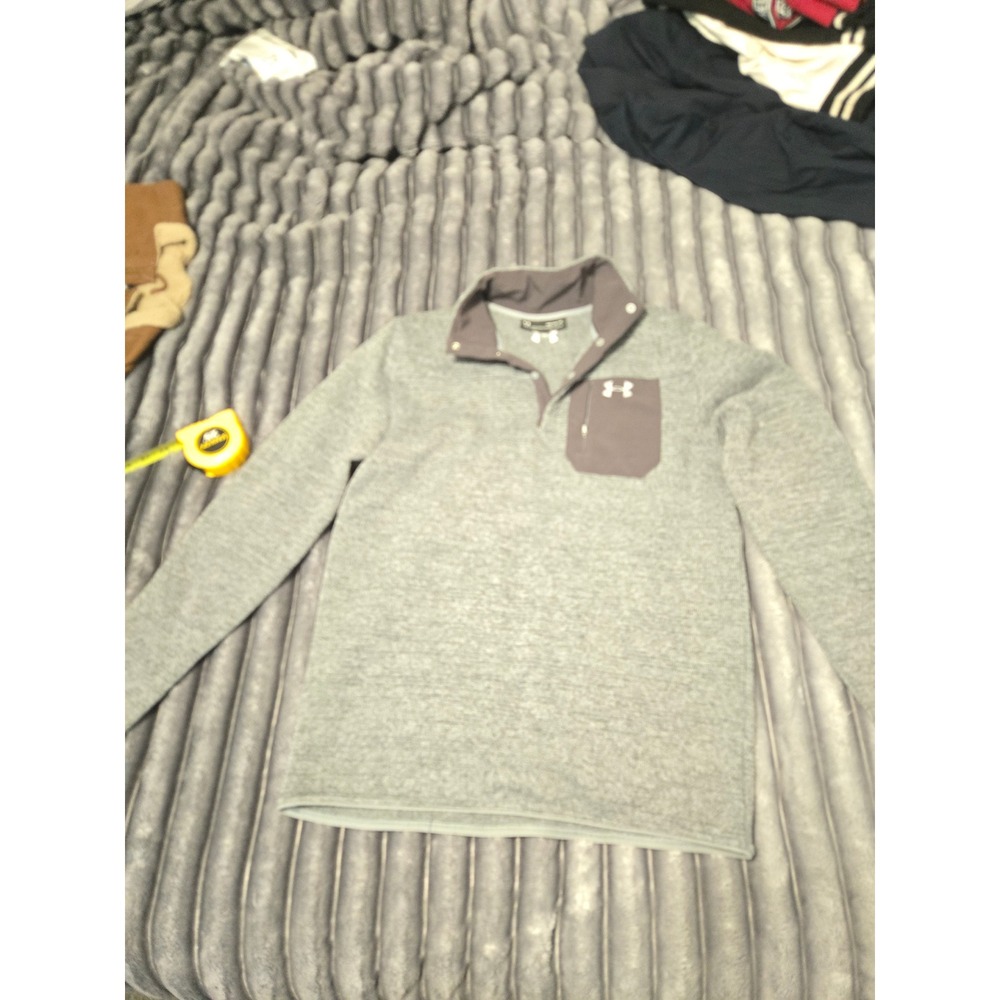 Under Armour Mens Specialist Henley 2.0 Sweater Grey Heather Medium 1316276